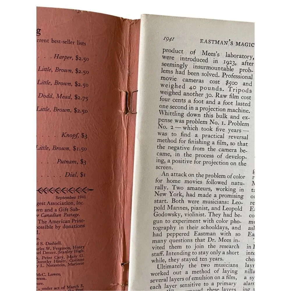 1941 Readers Digest 12pc Articles Of Lasting Interest WW2 Era